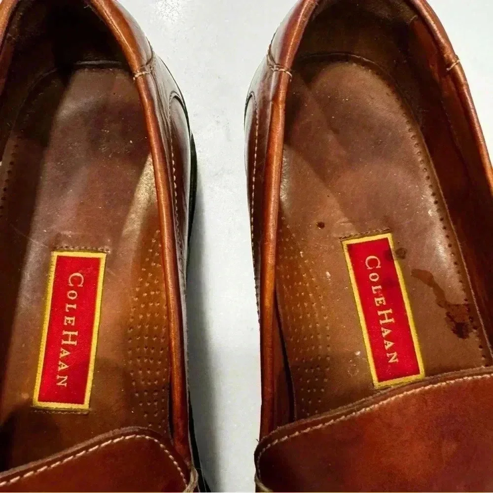 Cole Haan NikeAir Soles Mens Size 13 Brown Leather Slip On Loafers